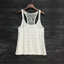 Maple麋鹿小舖 Abercrombie&Fitch ＊ A&F 白色蕾絲無袖上衣 ＊ ( 現貨S號 )