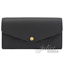 【茱麗葉精品】全新商品 Louis Vuitton LV M61182 Sarah 經典花紋全皮革壓紋扣式長夾.黑 預購無現貨