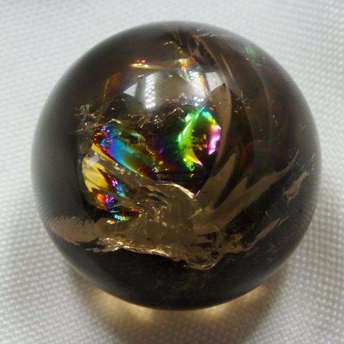 茶晶阿賽斯特萊水晶球031–直徑19.1mm。珍藏水晶