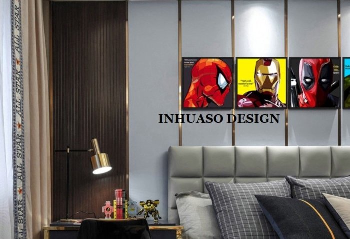 INHUASO 癮｜画｜所　POP藝術版畫MARVEL復仇者聯盟掛畫鋼鐵人蜘蛛人綠巨人浩克死侍電影海報裝飾畫(4款可選)