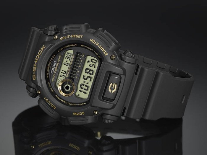 CASIO手錶公司貨G-SHOC復刻經典DW-9052GBX-1A9 金色附發票 DW-9052