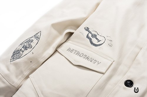 (I LOVE 樂多) Retrodandy TiKi Bar”Jacket TIKI 夏威夷守護神塗鴉工作外套