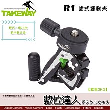 【數位達人】TAKEWAY R1 鉗式運動夾 / 超輕量手機夾 攜帶型相機夾具 GoPro Hero7 手機架 航空鋁合