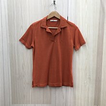 【愛莎＆嵐】Tommy Hilfiger 女 橘棕色網眼短袖POLO衫 / M  11204 11