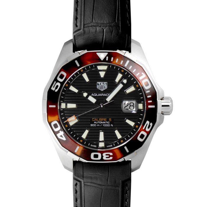 TAG HEUER WAY201N.FT6177 泰格豪雅錶 機械錶 43mm 競潛系列 黑面盤 潛水錶 黑皮錶帶 男錶