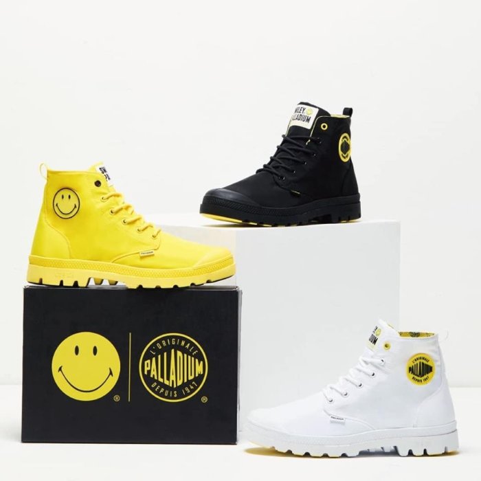 =CodE= PALLADIUM PAMPA LITE SMILEY FEST WP 防水軍靴(黃)76629-736女