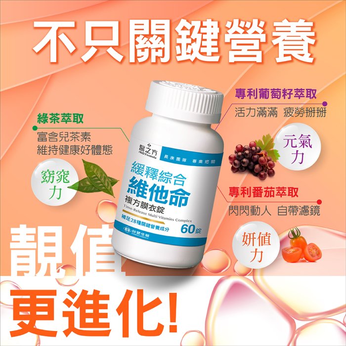 *2盒組贈抗菌噴霧 醫之方 大豆菁萃複方膜衣錠(60粒)+緩釋綜合維他命複方膜衣錠(60錠)  台塑生醫 免運