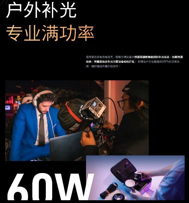 ZHIYUN 智雲 60W COB MOLUS G60 套裝版 正成公司貨 原廠保固 手持口袋燈 王冠攝影