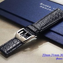 【時間探索】 全新 IWC 軍錶特仕款錶帶鱷魚皮款墨藍色 ( 22mm.21mm.20mm)