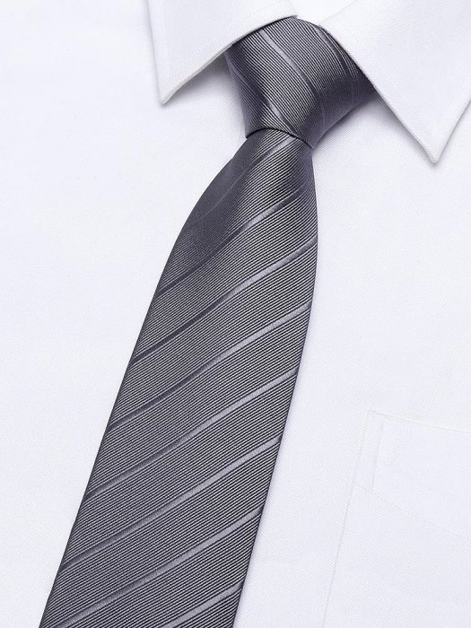 男士灰色正裝領帶高端手打商務西裝配飾拉鏈免打結領帶懶人禮盒裝~佳樂優選