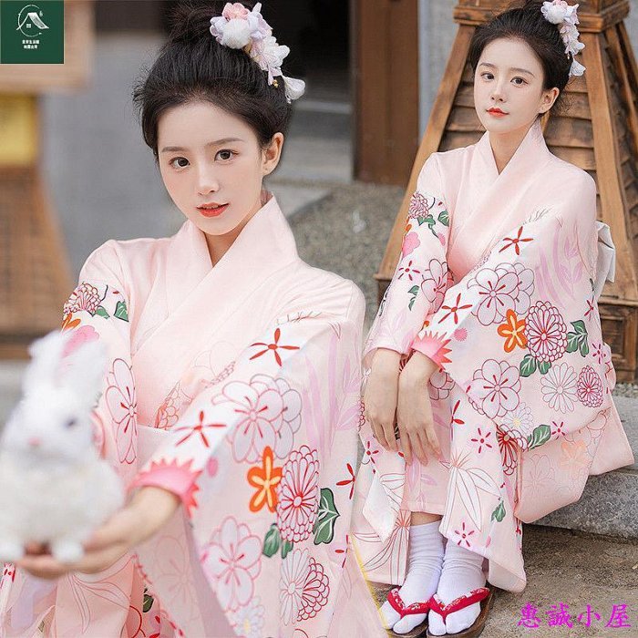 和服傳統日本可愛少女改良中國風日系和風 浴衣 傳統 和服女正裝傳統日本改良日系和風 春日祭-惠誠小屋