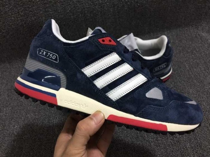 Adidas Originals  ZX750 愛迪達 三葉草 深藍白 網面透氣運動鞋