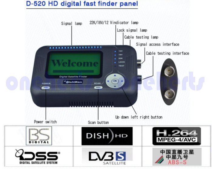 SATHERO SH-200HD另有DishMan D-520 專業HD衛星尋星儀 dB錶 簡單易懂 抓星神器 DB表