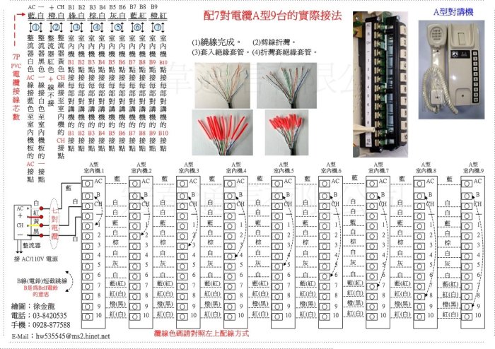 明谷牌MG-A型透天用室內對講機(無門口)(含A型室內機X10整流器X1)套餐