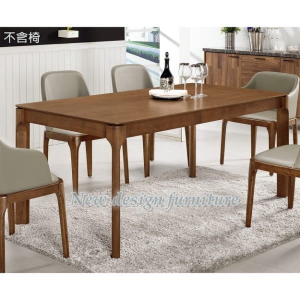 【N D Furniture】台南在地家具-橡膠木實木造型飯匙桌腳MDF實木皮180cm餐桌/6尺餐桌MC