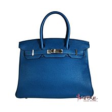 ＊奢華大道國際精品＊已售出【H0245】HERME'S Blue Jean銀扣TOGO BIRKIN 柏金包30CM