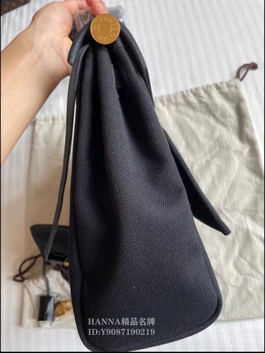 HANNA精品Hermes herbag her bag 31 新款帆布 黑色 雙肩包