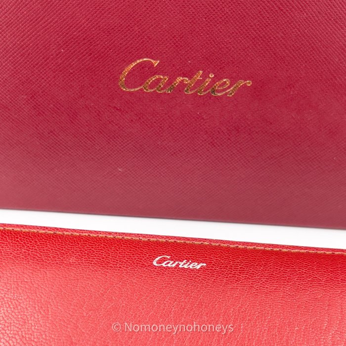 【全新】Cartier 卡地亞 ENVELOP 紅色拉鍊皮長夾 全新真品 附保卡