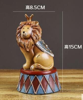 樹脂獅子擺件 可愛獅子王造型裝飾品 桌面復古擺件手工彩繪獅子擺飾禮品 3180A