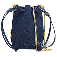 【茱麗葉精品】全新精品 CHLOE 專櫃商品 MARCIE 質感牛仔布斜背迷你水桶包.深藍 現貨