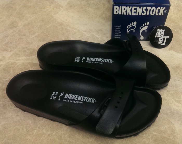 36全新 BIRKENSTOCK MADRID EVA 129443  防水 拖鞋 黑色 128163 勃肯 涼鞋單條