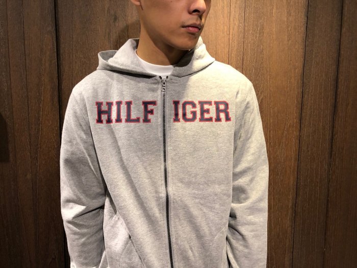 美國百分百【全新真品】 Tommy Hilfiger 經典款 TH 棉質 連帽 外套 夾克 男款 灰/藍色 AL74