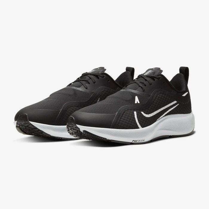 NIKE AIR PEGASUS 37 SHIELD 男慢跑鞋 黑白 反光 防潑水 CQ7935-002 出清特價