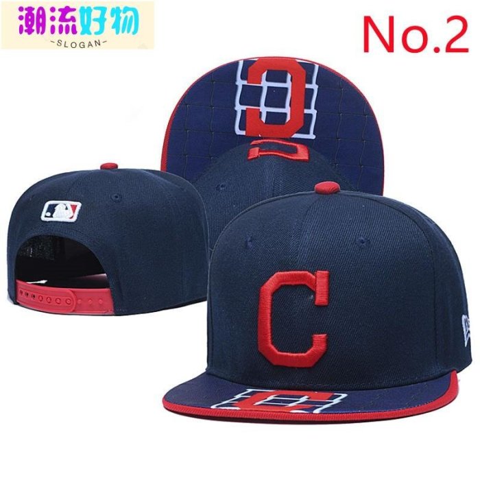 11款 MLB Cleveland Indians 美國職棒大聯盟克里夫蘭印地安人 可調整帽子 棒球帽 平頂-潮流好物