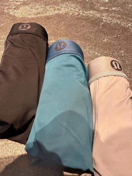 lululemon露露男士平角內褲運動無痕冰絲彈力中腰四角褲3條裝