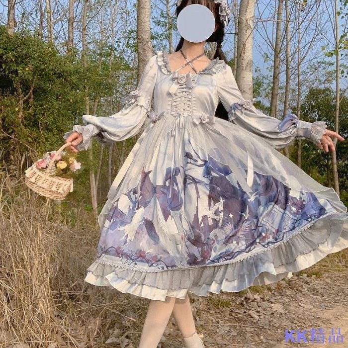 新款推薦 【墮天使】lolita洋裝天使蝴蝶結蕾絲正版蘿莉塔吊帶洋裝 可開發票