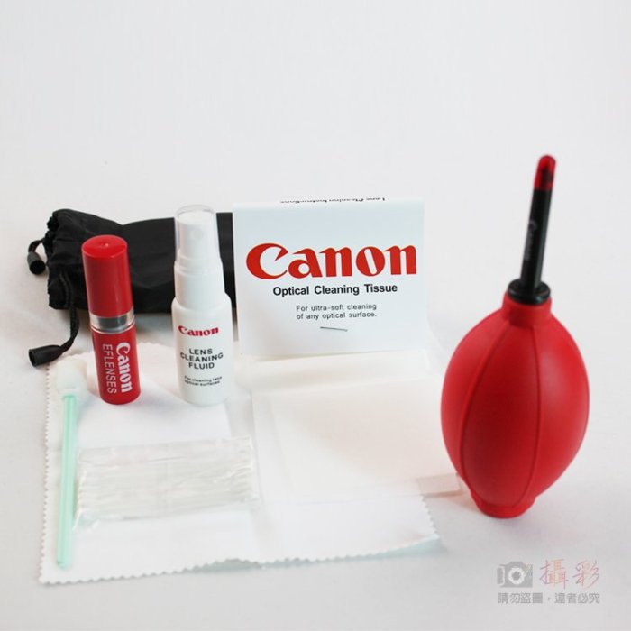 展旭數位@Canon 佳能 清潔套裝 七合一 清潔液 清潔棒 軟毛刷 拭鏡布 鏡頭紙 吹球