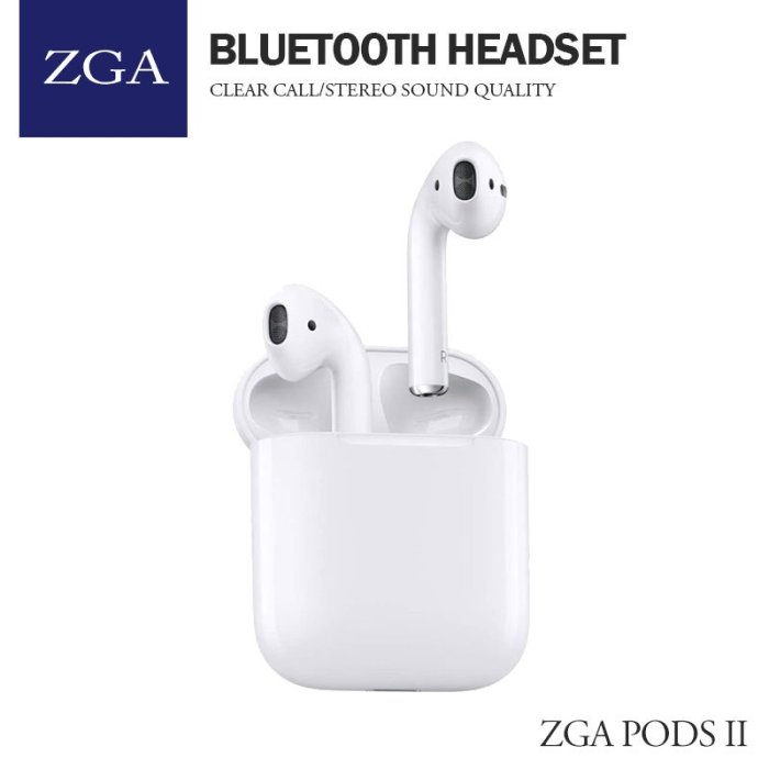 ZGA Airpods二代活力版 雙耳無線藍牙5.0 TWS耳機 左右耳獨立使用 真無線耳機 超凡音質 NCC認證