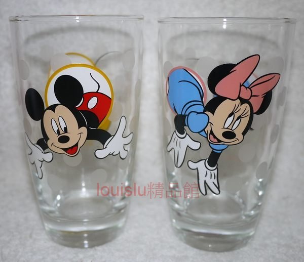 迪士尼Disney 全家 KIRIN 精品【Mickey米奇+Minnie米妮 玻璃杯組 (飲料杯)】(Mickey Mouse) cup