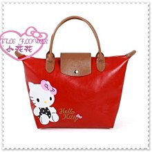 小花花日本精品♥ Hello Kitty  壓印PU皮革迷你手提包 手提袋 紅色坐姿42137306