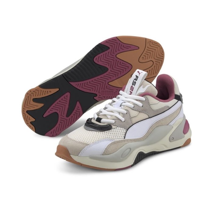 【豬豬老闆】PUMA RS-2K Futura 復古 麂皮 拼接 瘦子 休閒 男女款 米白橘37413701 米白紫03