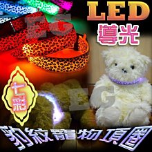 光展 LED導光豹紋閃光寵物項圈 寵物防丟失LED電子發光 七彩發光 寵物飾品 貓狗 閃光燈防丟 LED警示燈 狗狗項圈