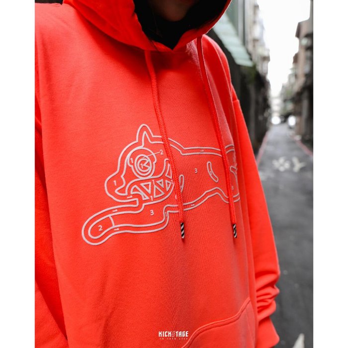 ICE CREAM BBC STANDARD HOODIE 黑 黃 珊瑚橘 飛狗 填色遊戲【431-6304-BK】