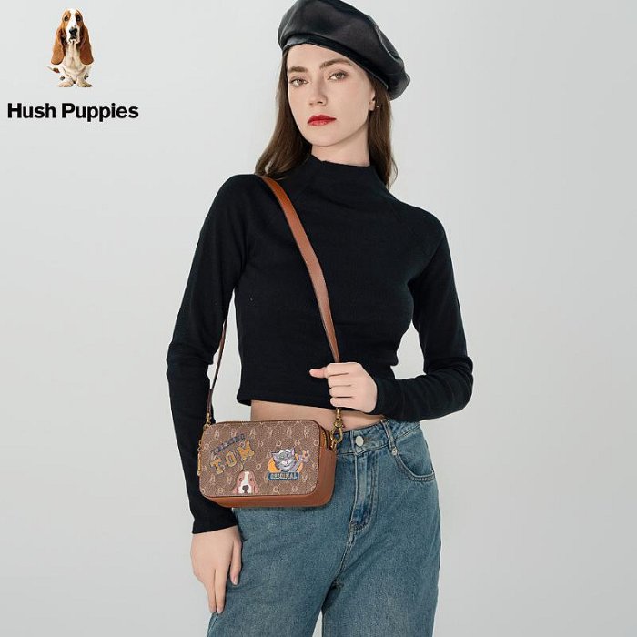 Hush Puppies/暇步士女包2024新款湯姆貓聯名款單肩包時尚相機包