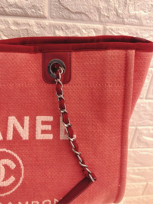 （秒售）正品✨香奈兒沙灘包Chanel pink deauville tote bag 紅翻天超熱賣的香奈兒帆布托特包