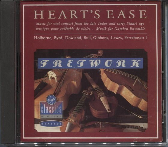 R古典(二手CD)HEART'S EASE:Music for viol consort FRETWORK~1988年西德版~無IFPI