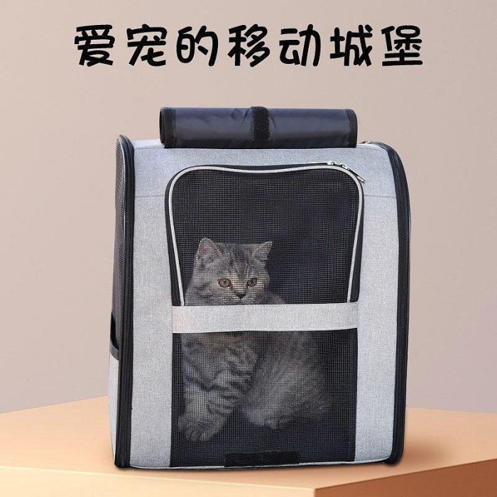 【熱賣精選】貓包外出便攜透氣夏天透氣雙肩大容量可折疊裝貓咪背包狗包寵物包