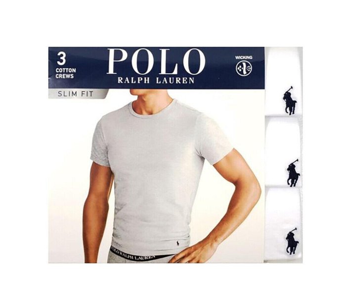 【RL男生館】【POLO Ralph Lauren小馬刺繡修身版短袖內衣T恤】【RL003Y5】三件組(S-M-XL)