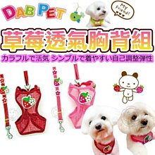 【🐱🐶培菓寵物48H出貨🐰🐹】DAB PET》寵物專用草莓造型透氣胸背牽繩組XL號 特價349元