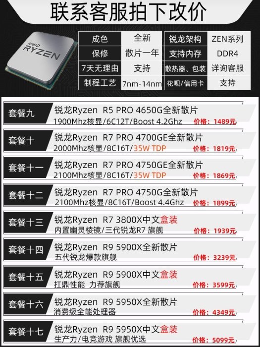 促銷打折 AMD銳龍R5 3600 XT 5600X R7 3700X R9 3900XT處理器5800X散片CPU