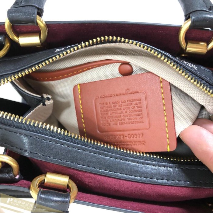 雅格精品代購 COACH 寇馳 C0307 ROGUE 25號手袋 塗鴉 手提包 藝術系列托特包 側背包  美國代購