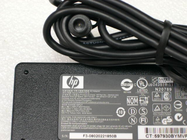 HP Compaq 筆電維修 6910p 8510p 8510w 8710 19V 4.74A 圓孔帶針 變壓器 充電器