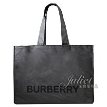 【茱麗葉精品】全新商品 BURBERRY 專櫃商品 8052871 燙印LOGO輕量尼龍肩背大購物包.深灰 現貨