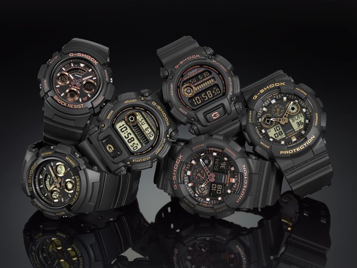 CASIO手錶公司貨G-SHOC復刻經典DW-9052GBX-1A9 金色附發票 DW-9052