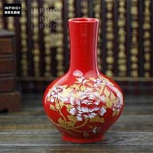 INPHIC-中國紅天球金花瓶 個性裝飾花瓶 裝飾品 擺設品_S02064C