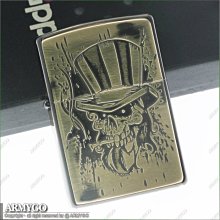 【ARMYGO】ZIPPO原廠打火機-日系-SKULL FACE系列- SMOKING